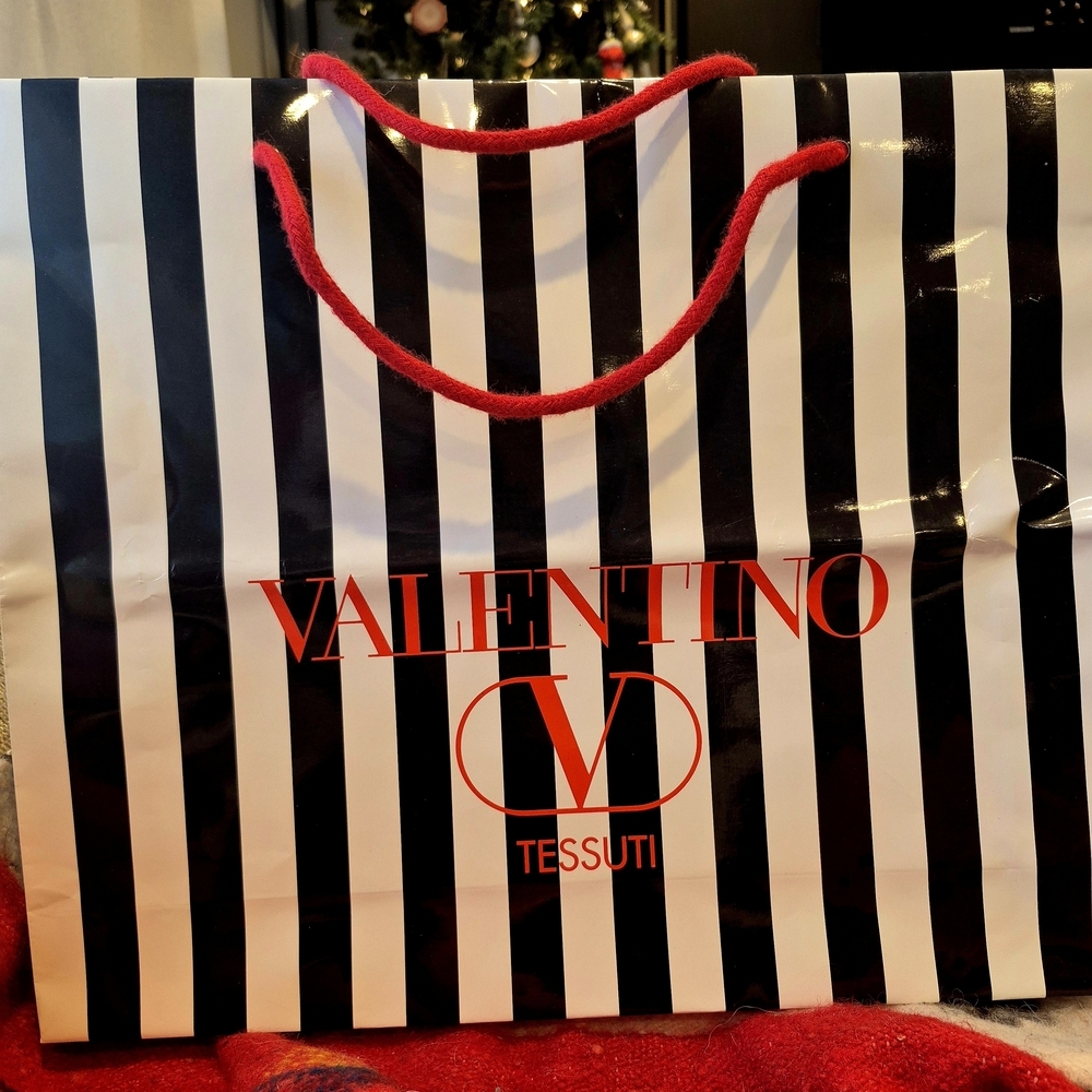 Vintage Valentino Black and White Striped Shopping  Bag TESSUTI - Picture 2 of 8